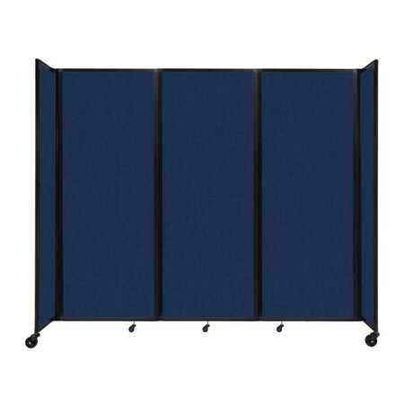 Versare Room Divider 360 Folding Portable Partition 8'6" x 7'6" Navy Blue Fabric 1190303